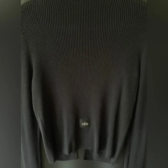 ALO Yoga Black Ribbed Cardigan - Picture 8 of 13